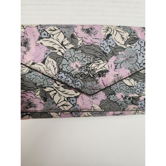 Coach Envelope Wallet Heritage Floral Print V5/Soft Lilac Multi Style 8968 - Picture 2 of 8